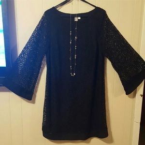Black dress with bell sleeves